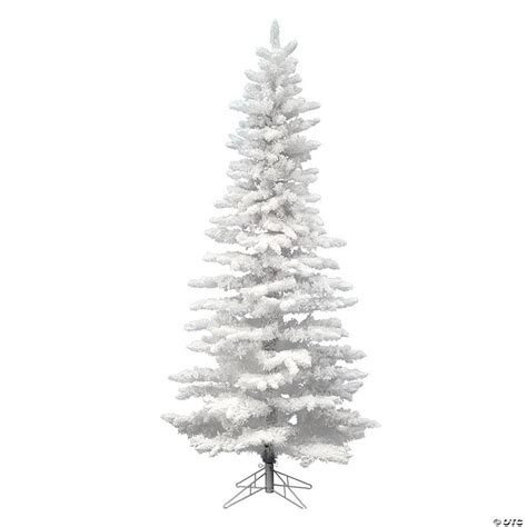 Vickerman 65 Flocked White Slim Christmas Tree Unlit Oriental Trading