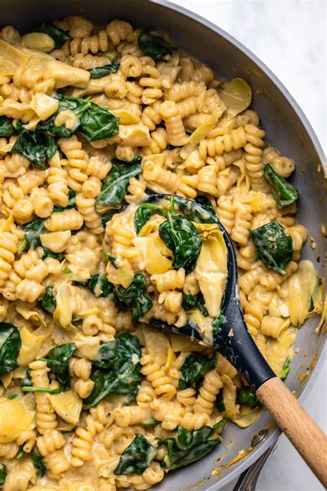 One Pot Spinach Artichoke Pasta Dairy Free From My Bowl