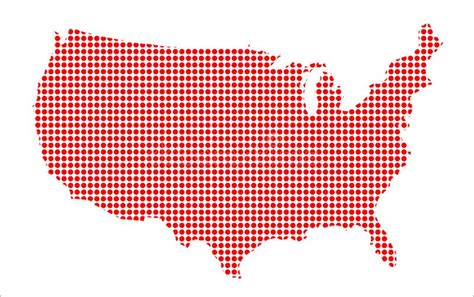 Red Dot Map Of The Usof A Stock Vector Illustration Of American