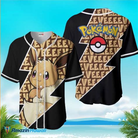 eevee jersey hawaiian shirt pokemon anime for otaku pokemon aloha shirt hawaiian beach short