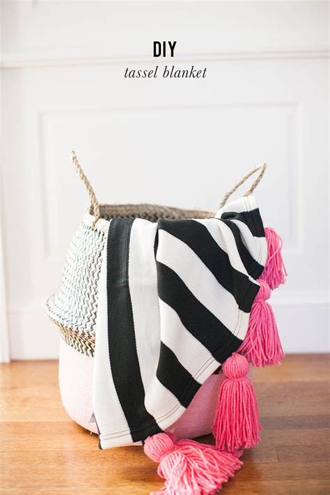 The No Sew Diy Tassel Blanket Youll Want To Keep Out All Year Round