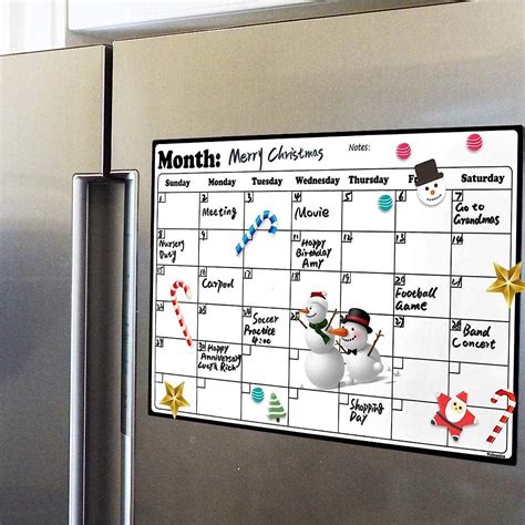 Fridge Calendar Magnetic Dry Erase Calendar Whiteboard Calendar For
