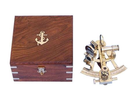 wholesale captain s brass sextant with rosewood box 8in hampton nautical