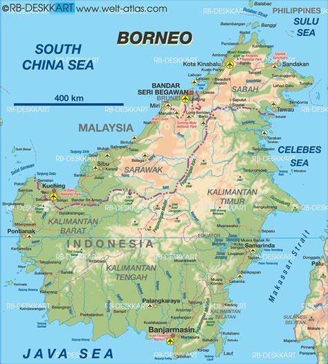 Map Of Borneo Indonesia Malaysia Brunei Would Love To See The