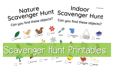 Scavenger Hunt Printables Indoor And Outdoor Fun