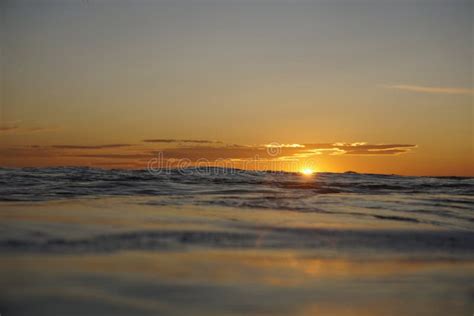 Orange Horizon During A Relaxing Sunset Stock Photo Image Of Water