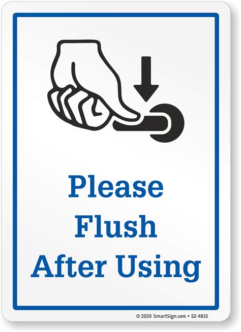 Flush Toilet Sign Print Poster Toilet Sign Sign Print
