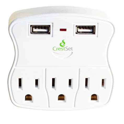 Portable Usb Wall Outlet â€ Features 2 Usb Ports 3 Ac Ports 5outlet