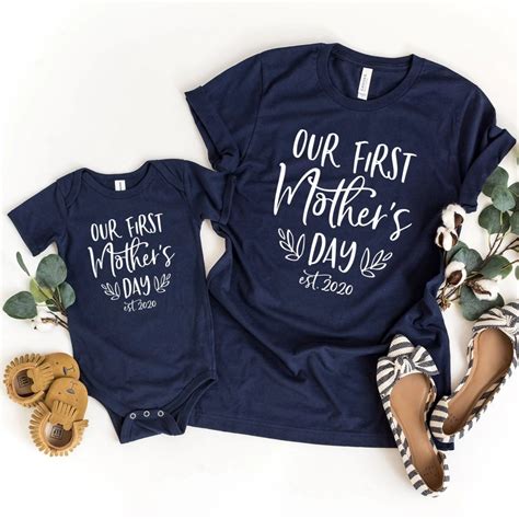 Our First Mothers Day Matching Shirts Set Mommy And Me Outfit In 2021
