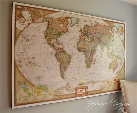 Large World Map Framed Draw A Topographic Map