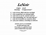 Meaning of LeNoir - LindseyBoo