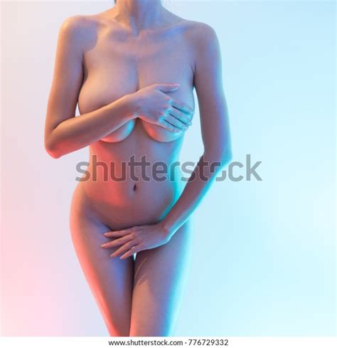 Sexy Woman Nude Bodypart Colorful Light Stock Photo Edit Now
