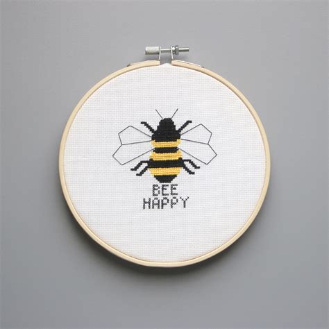Complete Bee Happy Cross Stitch Handmade Etsy