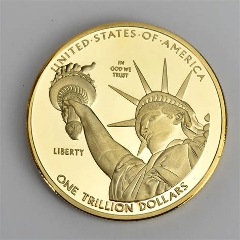 1 Trillion Dollar Gold Coins Collectibles Silver Plated Us Collection