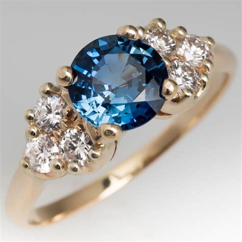 Vibrant Light Blue No Heat Sapphire And Diamond 14k Ring Sapphire