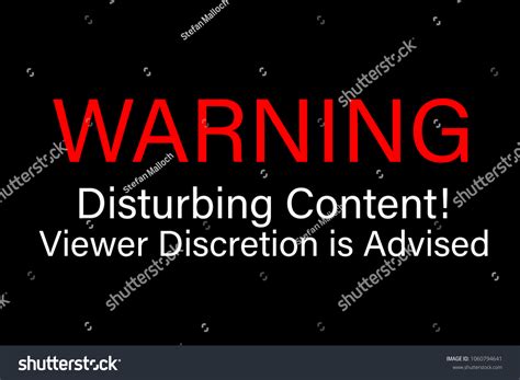 Warning Disturbing Content Viewer Discretion Advised Stock Illustration Shutterstock