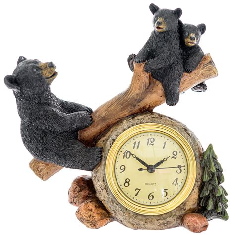 Black Bear Clocks For Home Decorative Clock Wildlife Decorations Home