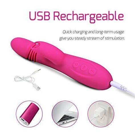 Thrusting Rabbit Vibrator G Spot Dildo Female Adult Sex Toy Lubricants