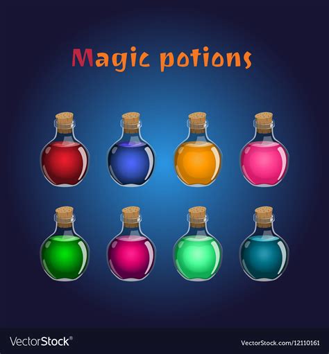 Set If Magic Potions Collections Of Elixirs Vector Image