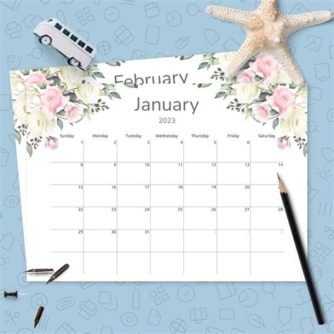 Simple Monthly Calendar Template Printable Pdf