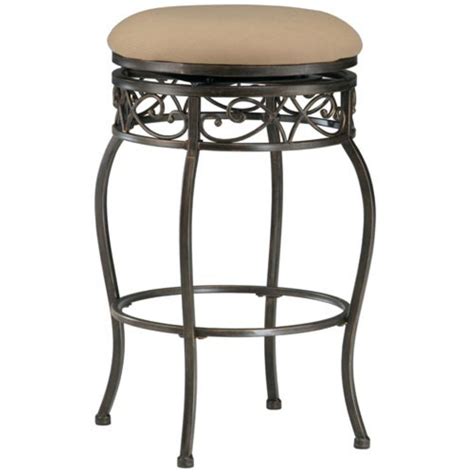 Hillsdale Lincoln 30 In Backless Swivel Bar Stool Black Gold