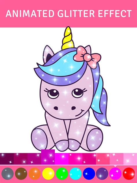 Animated Glitter Coloring Book My Little Unicorn For Android Apk