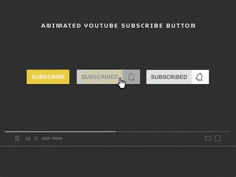 Yellow Animated Youtube Subscribe Button Minimal Animation Etsy