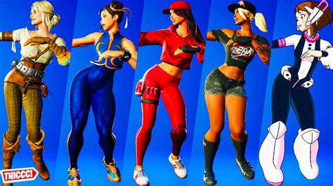 Updated Fortnite Hula Emote Showcase With All Thicc Girl Skins 🍑😍 Very Sus Emote🔥 Who Won