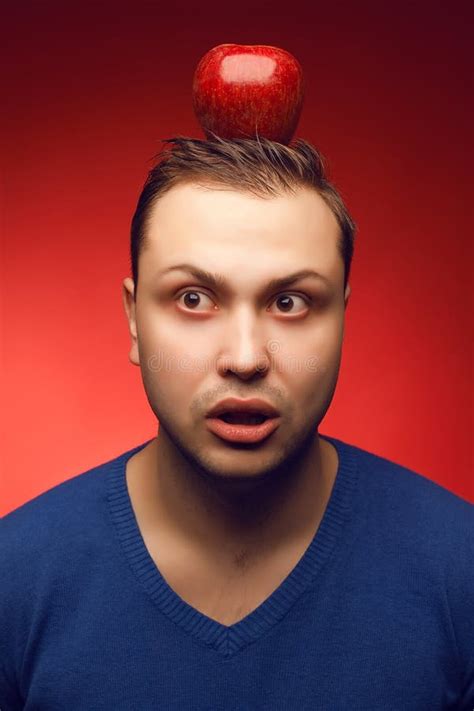Funny Confused Student Guy Posing Apple Stock Photos Free And Royalty