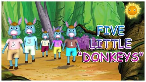 Five Little Donkeys Jumping On The Bed Nursery Rhyme And 3d