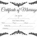 Blank Marriage Certificate Template Professional Templates