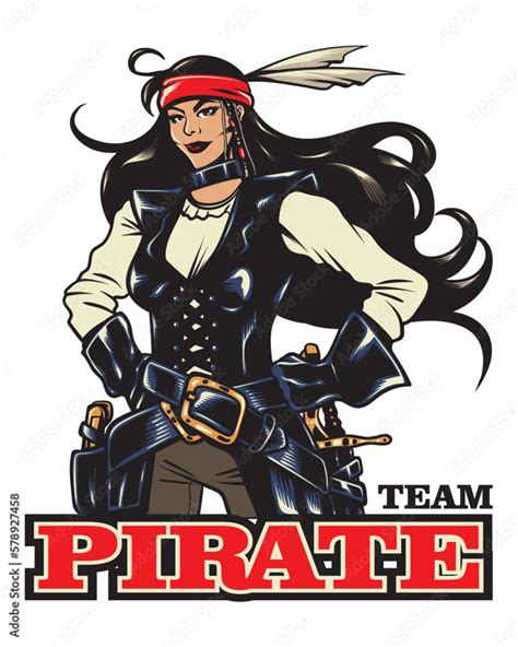 Women Pirate Team Vector Illustration Stock Vector Adobe Stock