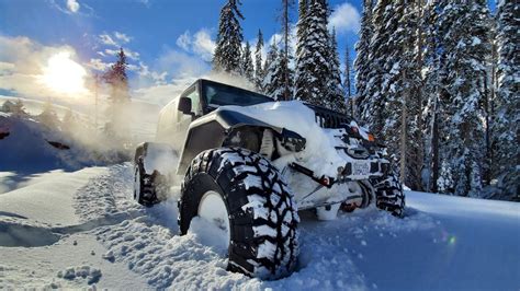 Snow Wheeling Going For A Rip In The Deep Snow Jeep Rubicon Youtube