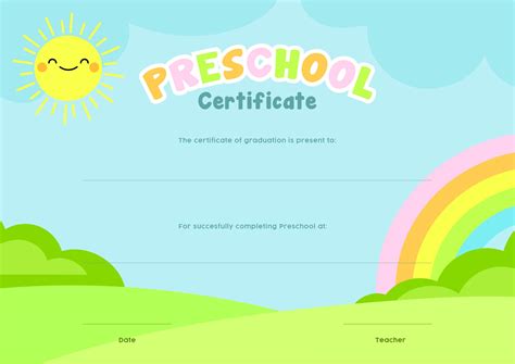 6 Best Free Printable Kindergarten Graduation Certificate Template