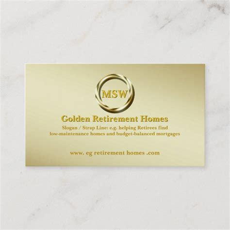 Realtor Mortgage Broker Deluxe Gold Ring Theme Business Card