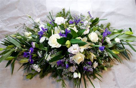 Blue And White Funeral Spray Pattys Flowers
