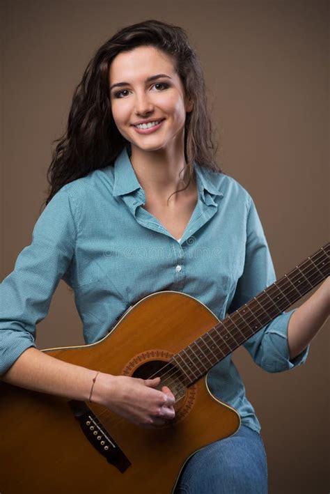 Beautiful Girl Playing Guitar Stock Photo Image Of Female Charming
