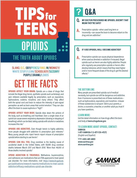 Samhsa Infographic Tips For Teens The Truth About Opioids United