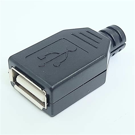 CONECTOR USB 2 0 TIPO A HEMBRA ENSAMBLAR NEGRO Tettsa Tienda