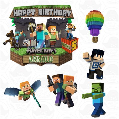 Minecraft Cake Topper Minecraft Cake Toppers Minecraft Birthday