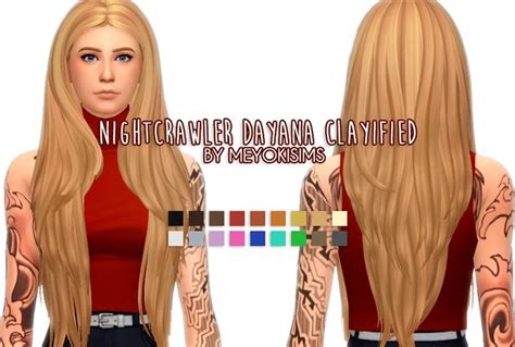 Nightcrawler Dayana Hair Clayified Maxis Match Sims Hair Long Hair