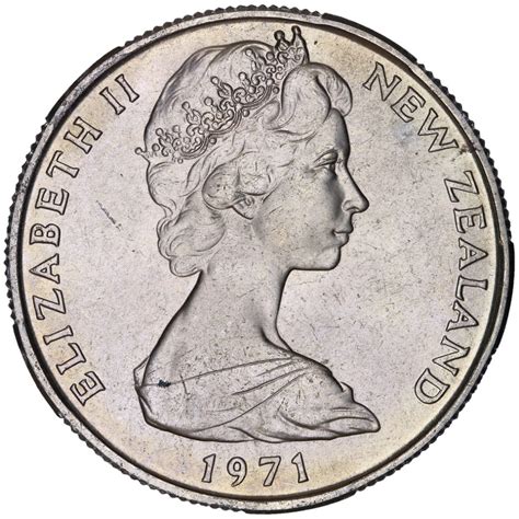 Fifty Cents 1971 Coin From New Zealand Online Coin Club