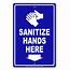 Sanitize Hands Here With Down Arrow Notice Display Health And Safety 