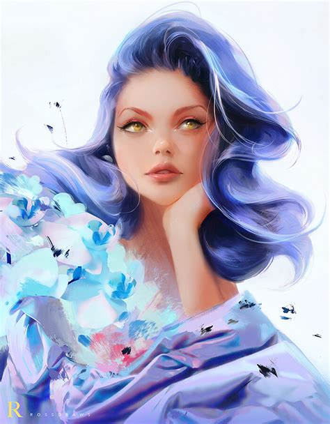 ~ross Tran Digital Art Girl Trans Art Blue Haired Girl