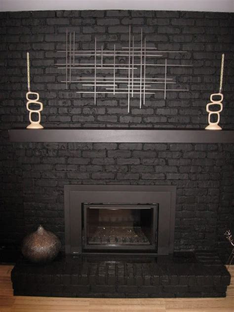 Fireplace Painted Black Painted Brick Fireplaces Brick