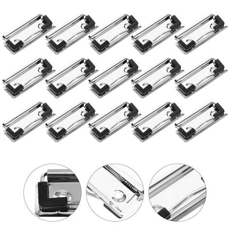 15pcs Universal Clipboard Clips Mountable Metal Clip Spring Loaded File