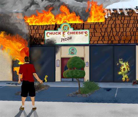 Chuck E Cheese On Fire By Zombwill On Deviantart