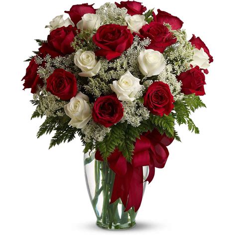 Two Dozen Red And White Roses In Vase Delivery To Cebu Online Rose In