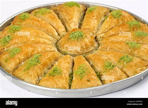 Traditional Turkish Dessert Baklava With Pistachio Havuc Dilim