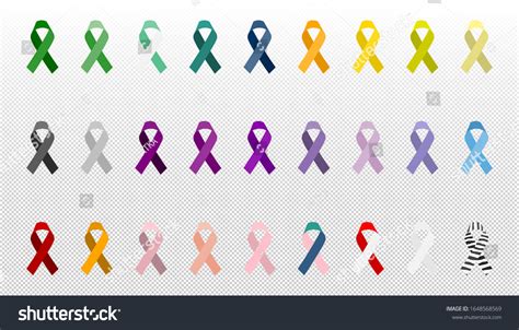 Set Ribbon All Cancers Cancer Awareness Stock Vector Royalty Free